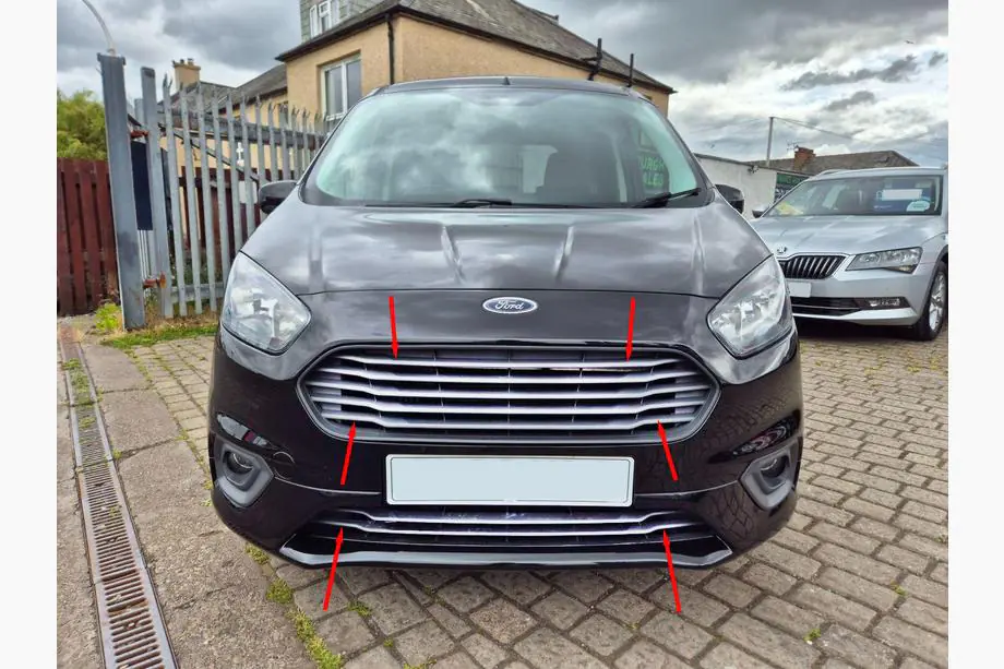 Ford Courier 2014-2023 Grillblenden Carmos (ab 2018, 7 Stk, Edelstahl) Image