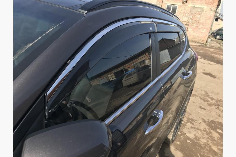 Hyundai Tucson TL 2016-2021 Windabweiser mit Chromleiste (4 Stk, Niken) Image