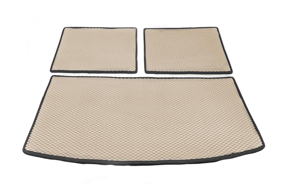 Audi Q7 2005-2015 Kofferraummatte 3-teilig (EVA, beige) (7 Sitze) Image