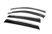 Hyundai Santa Fe 2 2006-2012 Windabweiser mit Chromleiste (4 Stk, Niken) Foto 3