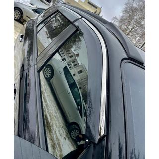 Windabweiser mit Chromleiste (4 Stk, Niken) Hyundai Santa Fe 2 2006-2012 Foto 4