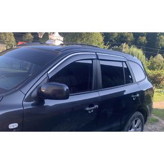 Windabweiser mit Chromleiste (4 Stk, Niken) Hyundai Santa Fe 2 2006-2012 Foto 1