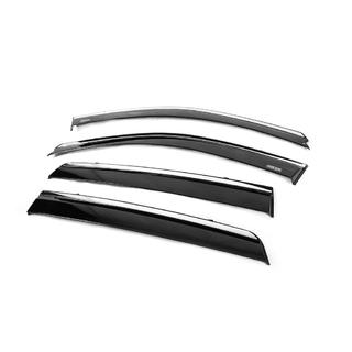 Windabweiser mit Chromleiste (4 Stk, Niken) Hyundai Santa Fe 2 2006-2012 Foto 3