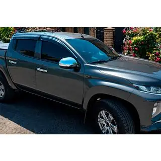 Windabweiser mit Chromleiste (4 Stk, Niken) Mitsubishi L200 2015-2024 Foto 1