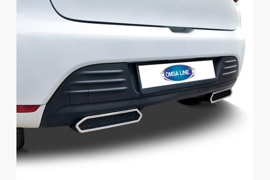 Renault Clio IV 2012-2019 Auspuffblenden für Stoßstange (2 Stk, Edelstahl) Image