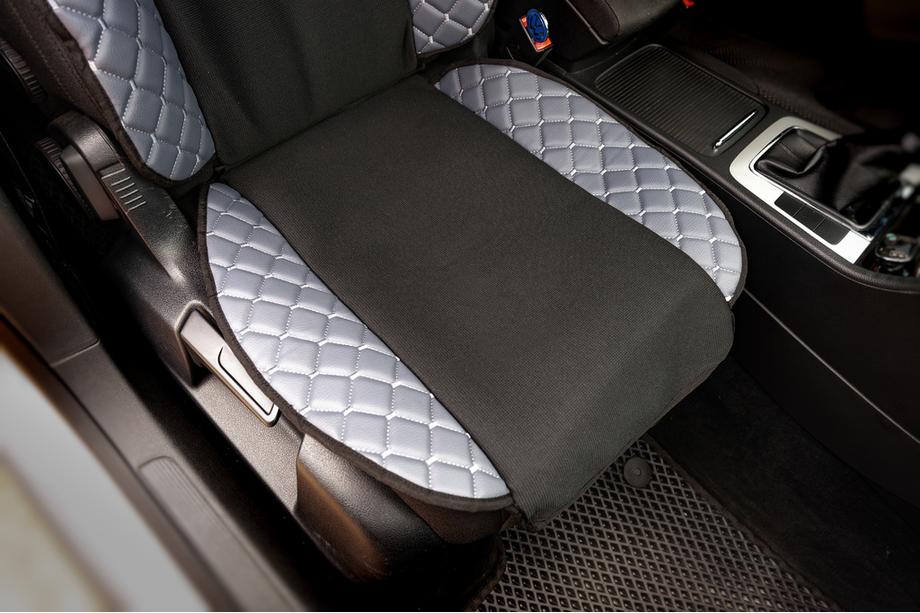 Autositzauflage ECO und Stoff (1 Stk, Grau mit grauer Naht + Stoff) Foto 6