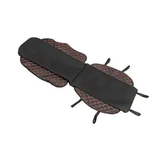 Autositzauflage ECO und Stoff (1 Stk, Schwarz mit roter Naht + Stoff) Foto 4