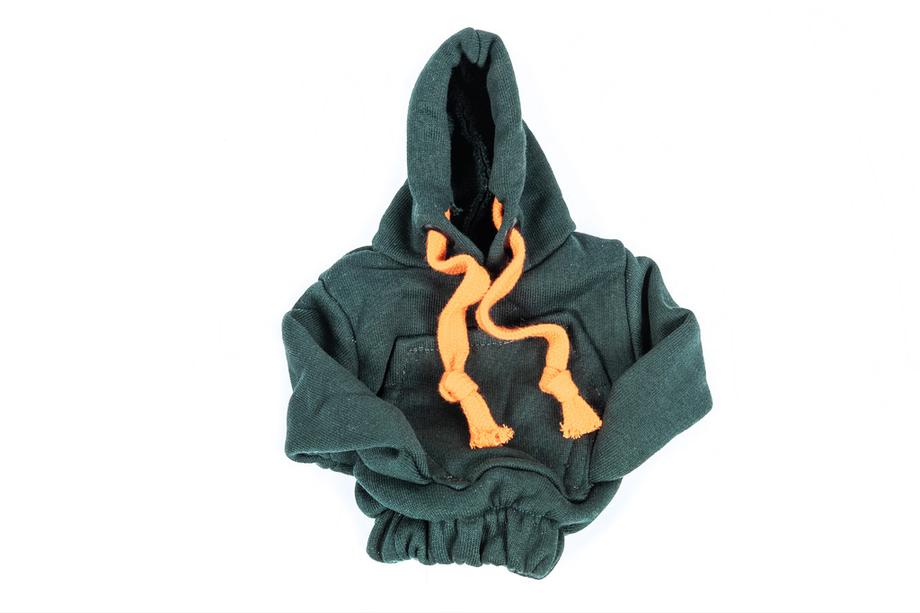 Schaltknaufhülle Hoodie-Style (grün, orangefarbene Kordel) Foto 3