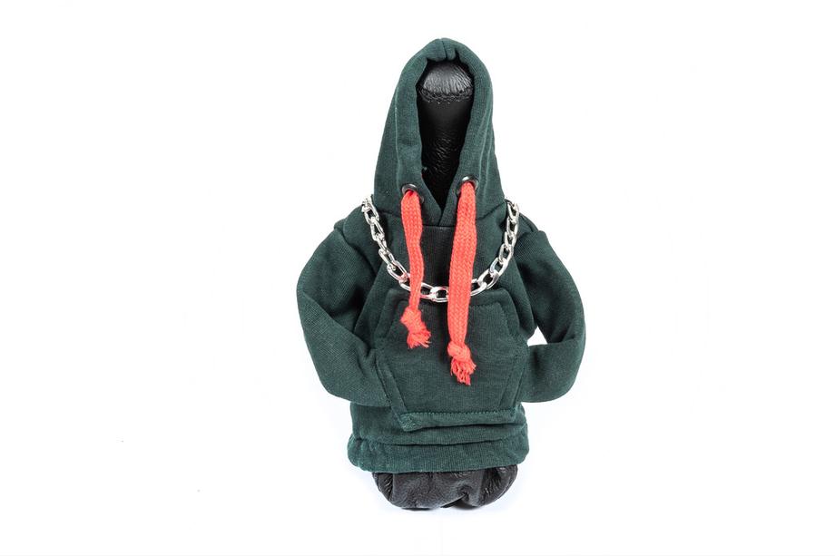 Schaltknauf Abdeckung Hoodie-Stil (grün, rotes Band) Foto 1