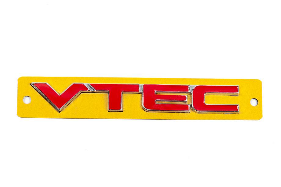 Honda Emblem VTEC rot mit Chrom (110mm x 15mm) Image