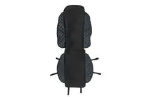 Autositzauflage ECO und Stoff (1 Stk, Schwarz mit blauer Naht + Stoff) Foto 1
