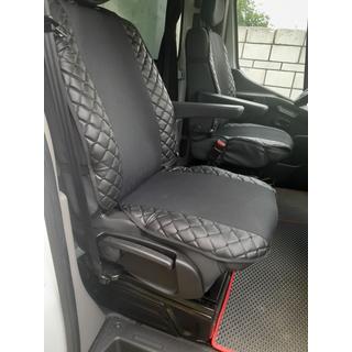Autositzauflage ECO und Stoff (1 Stk, Schwarz mit schwarzer Naht + Stoff) Foto 3