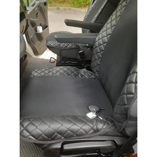 Autositzauflage ECO und Stoff (1 Stk, Schwarz mit schwarzer Naht + Stoff) Foto 4