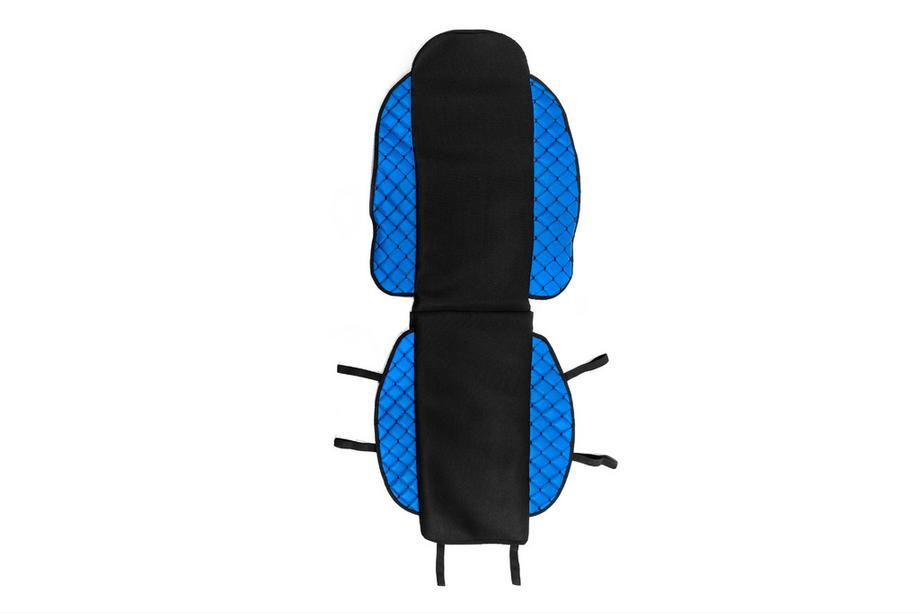 Autositzauflage ECO und Stoff (1 Stk, Blau mit schwarzer Naht + Stoff) Image