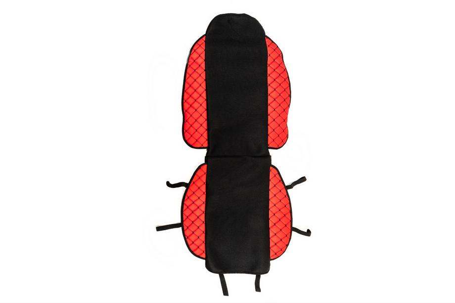 Autositzauflage ECO und Stoff (1 Stk, Rot mit schwarzer Naht + Stoff) Image