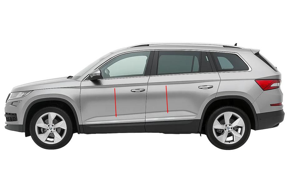 Skoda Kodiaq 2016-2023 Schmale Edelstahltürleisten Carmos Image