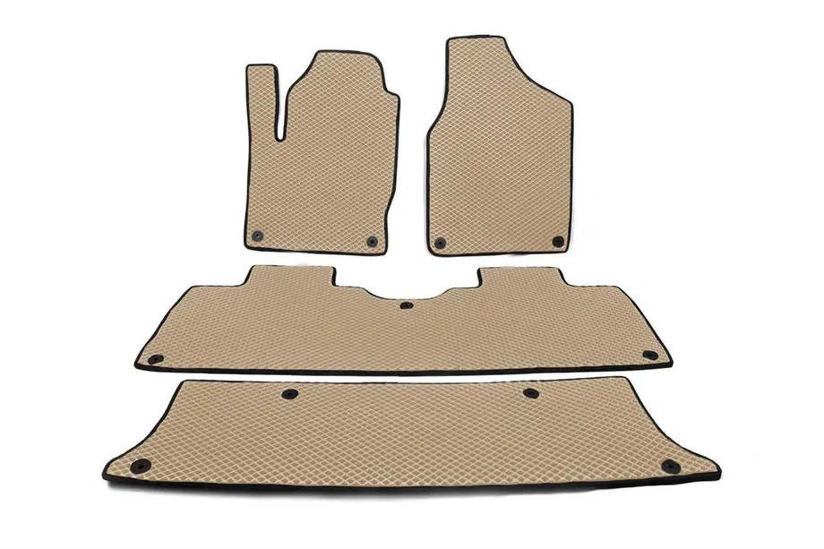Volkswagen Sharan 1995-2010 EVA Fußmatten (3 Reihen, Beige) Image