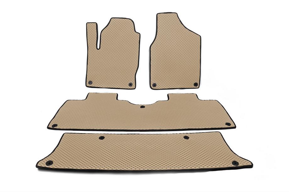 Seat Alhambra 1996-2010 EVA Fußmatten (3 Reihen, Beige) Image