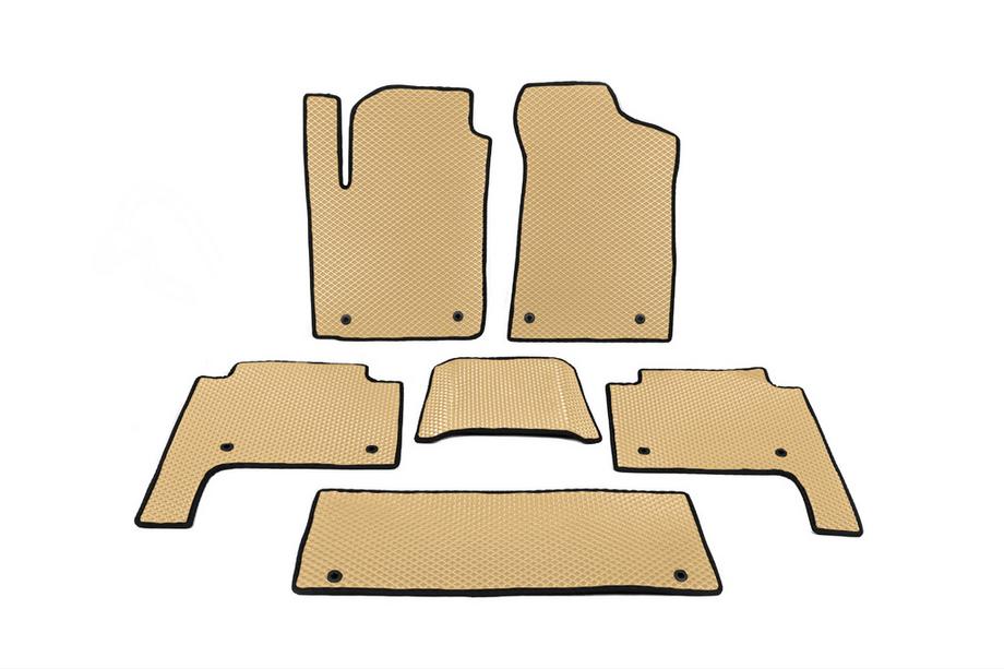 Nissan Patrol Y62 2010-2024 EVA Fußmatten 3 Reihen Beige Image
