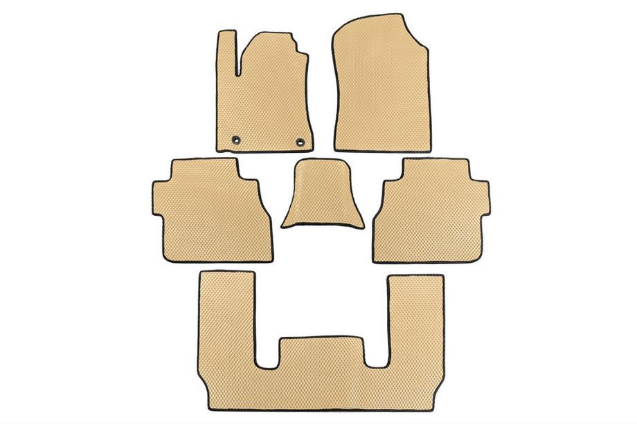 Toyota Sequoia 2007-2022 EVA Fußmatten 3 Reihen (Beige) Mittelreihe - Durchgang Image