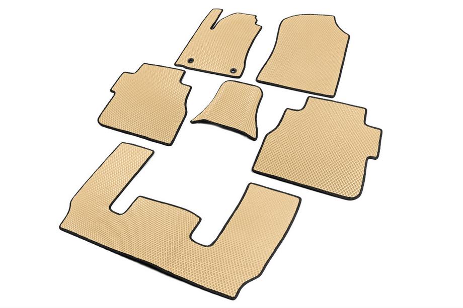 Toyota Sequoia 2007-2022 EVA Fußmatten 3 Reihen (Beige) Mittlere Reihe - 3 Sitze Foto 2