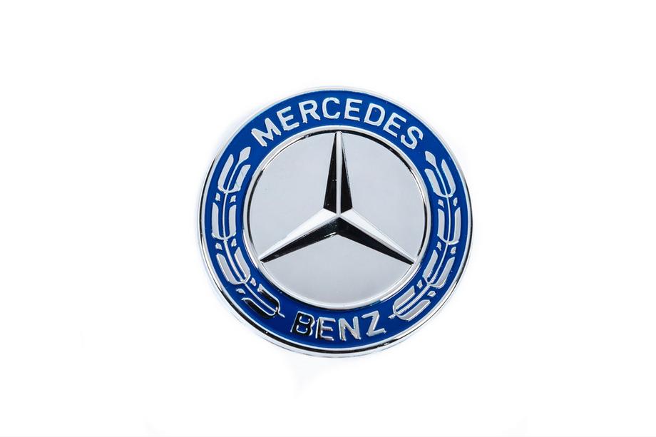 Mercedes-Benz Abdeckung statt Emblem auf Motorhaube Mercedes (blau und chrom, 57mm) Foto 2