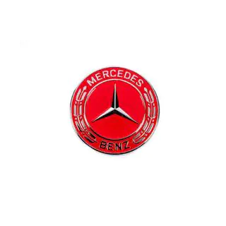 Abdeckung statt Emblem auf Motorhaube Mercedes (rot, 57mm) Foto 1