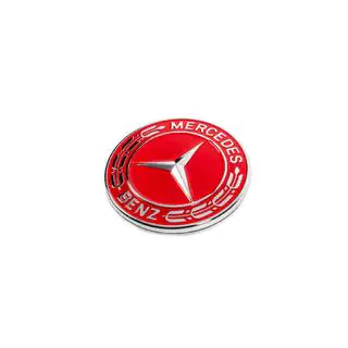 Abdeckung statt Emblem auf Motorhaube Mercedes (rot, 57mm) Foto 2