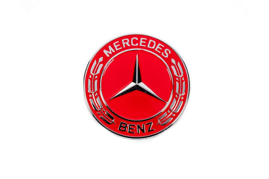 Mercedes-Benz Abdeckung statt Emblem auf Motorhaube Mercedes (rot, 57mm) Foto 1
