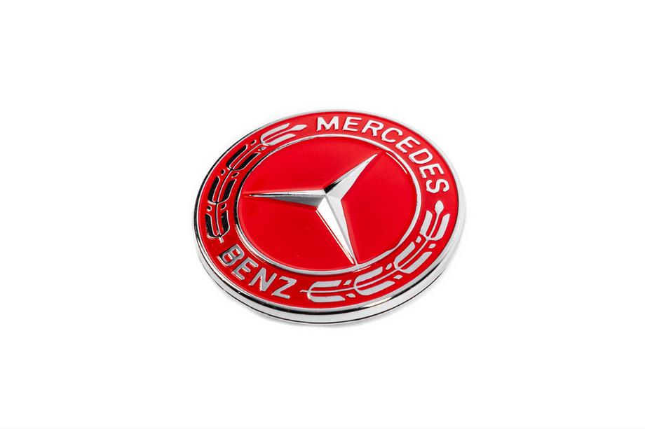 Mercedes-Benz Abdeckung statt Emblem auf Motorhaube Mercedes (rot, 57mm) Foto 2