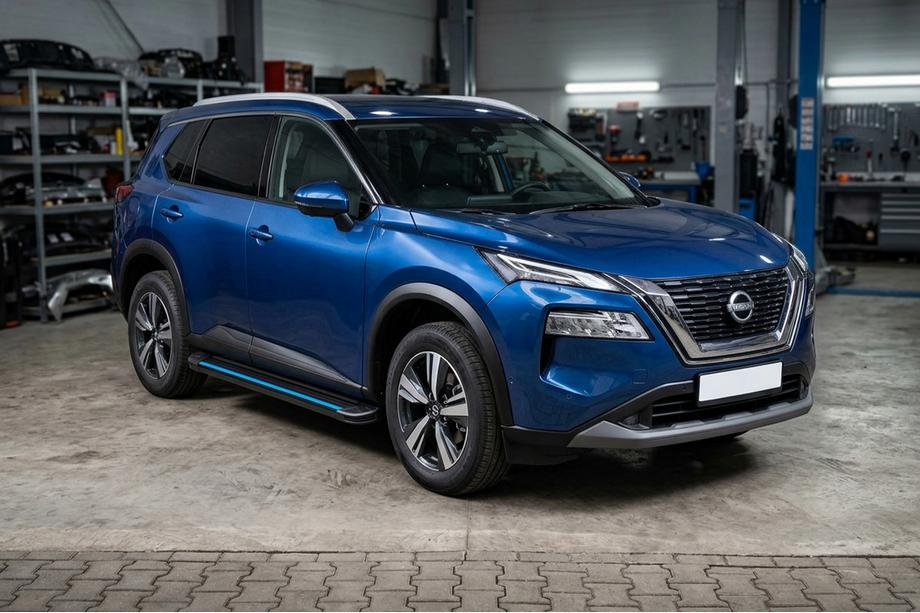 Nissan X-trail T33/Rogue 2022- Seitenschweller Maya Blue (2 Stk., Aluminium) Foto 1