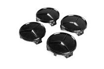Mercedes-Benz Felgendeckel 71/74 mm ohne Ring (4 Stk, Schwarz Glanz) Foto 1