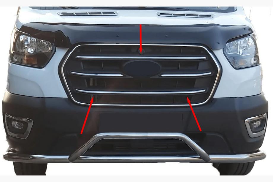 Ford Transit 2014- Grillabdeckungen (4 Stk, Edelstahl) Image