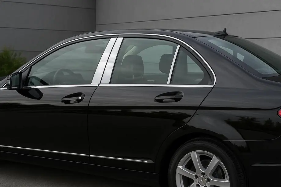 Mercedes C-class W204 2007-2015 Edelstahl Türsäulen Abdeckungen (6 Stk) Image