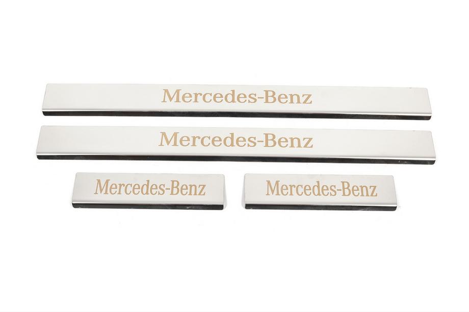 Mercedes C-class W204 2007-2015 Einstiegsleisten Carmos (4 Stk, Edelstahl) Image