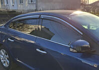 Renault Fluence 2009-2016 Windabweiser mit Chromleiste (4 Stk, Niken) Foto 5