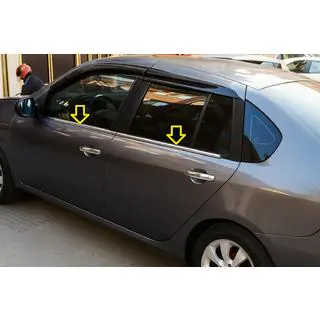 Fensterrahmen Zierleisten Aussen Edelstahl (4 Stk) Renault Symbol 2008-2013 Foto 1