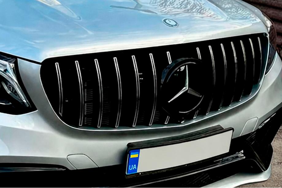 Mercedes GLE/ML class W166 2011-2018 Frontemblem unter Glas, schwarzer Rahmen a0008880111 (Für GLE) Foto 2