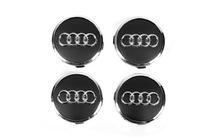 Audi Felgendeckel 57/61 mm mit Ring (4 Stk, schwarz) Foto 1