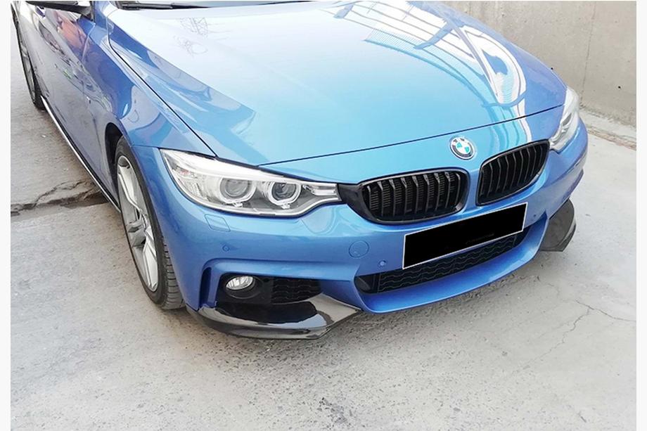 BMW 4 Series F32/F33/F36 2012-2020 Frontspoiler DPT Flap V-1 (für M-Technic, Schwarz Glanz) Foto 4