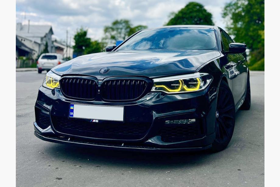 BMW 5er G30/G31 2017–2023 Frontlippe DPT Lip V1 passend für M-Performance 2017-2020, Schwarz Glanz Foto 3