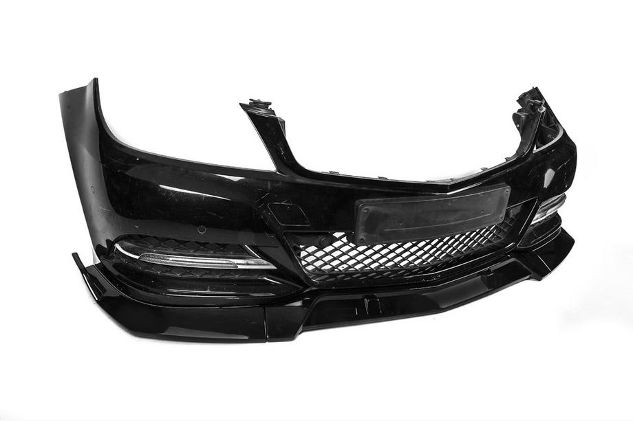Mercedes C-class W204 2007-2015 Frontspoiler DPT V1 (2011-2015, Schwarz Glanz) Foto 15
