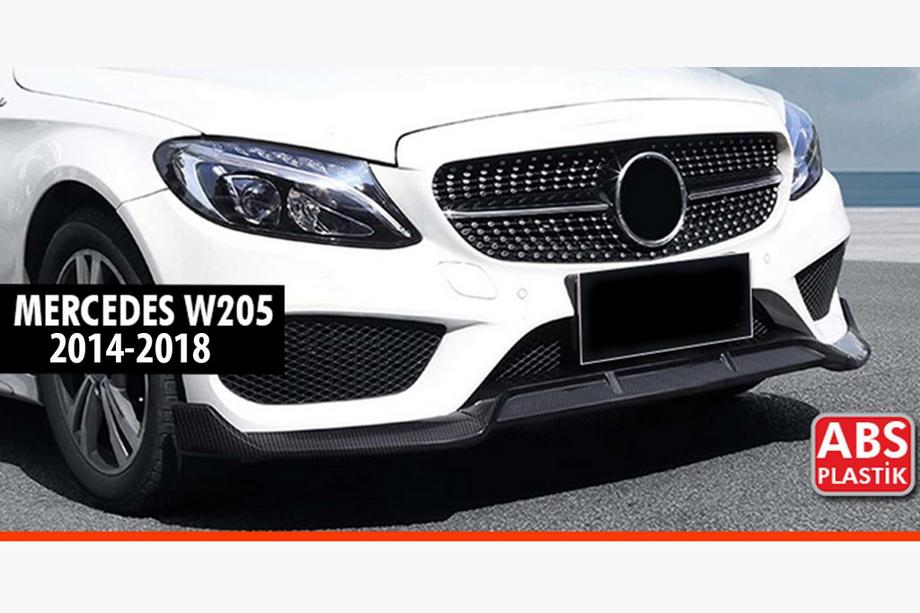 Mercedes C-class W205 2014-2021 Frontspoilerlippe DPT V1 (2014-2018, nur für AMG-Line, Schwarz Glanz) Foto 1