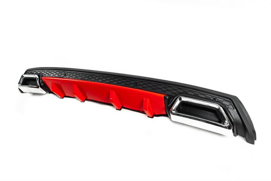 Universeller Heckdiffusor DPT V-5 (ABS) (Rot+Schwarz Glanz) Foto 3