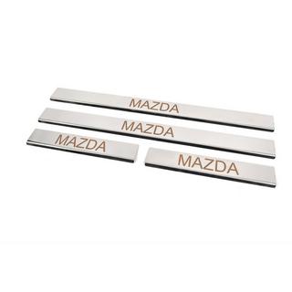 Einstiegsleisten Abdeckung Carmos (4 Stk, Edelstahl) V-3 Mazda 2 2007-2014 Foto 2