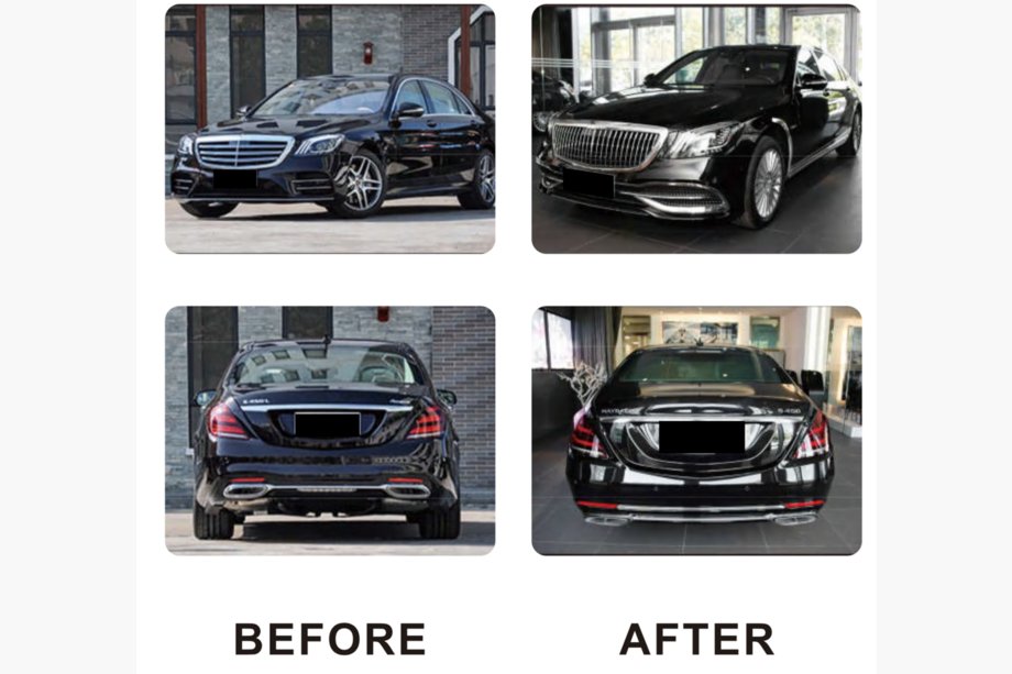 Mercedes S-class W222 2013-2022 Facelift Komplettset auf Maybach (mit Scheinwerfern) Image
