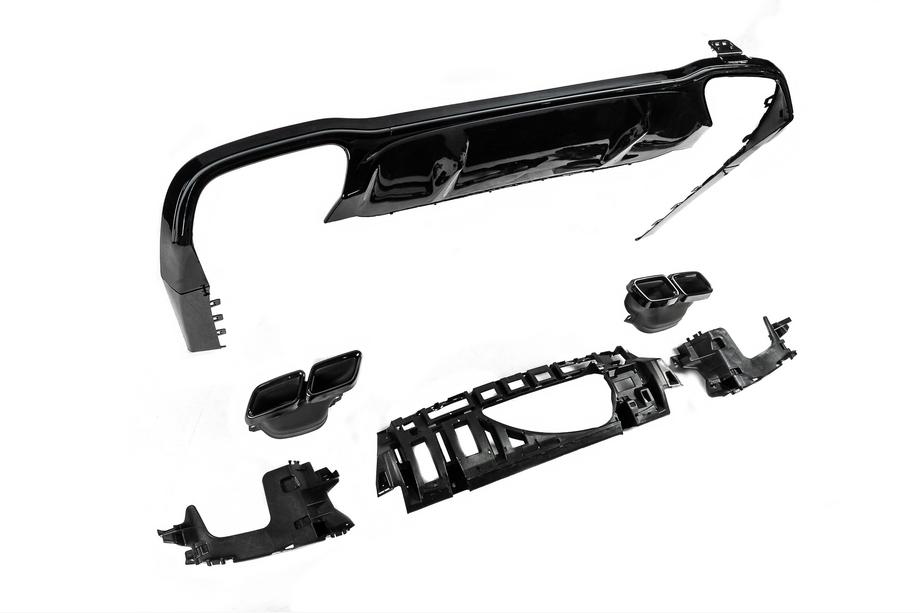 Mercedes E-class W213 2016-2023 Heckdiffusor mit Endrohren E63-Design Schwarz (für AMG/AMG-Line 2016-2020) Foto 5