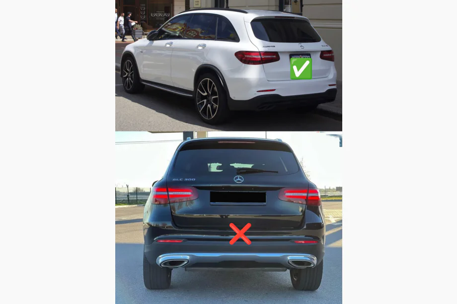 Mercedes GLC X253 2015-2022 Heckdiffusor mit Endrohren (Design AMG43) Foto 4