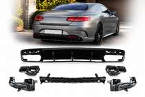 Mercedes S-class C217 Coupe 2014-2020 Heckdiffusor mit Endrohren Black (2018-2020) Foto 1