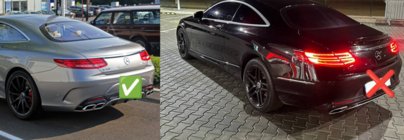 Mercedes S-class C217 Coupe 2014-2020 Heckdiffusor mit Endrohren Black (2018-2020) Foto 5